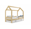 Postel Domek se šuplíkem 160 x 80, Přírodní