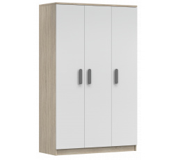 Šatní skříň 3D SMYK III - 19, Dub Sonoma/Bílá/Šedá