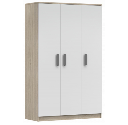 Šatní skříň 3D SMYK III - 19, Dub Sonoma/Bílá/Šedá