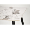 Jídelní stůl EMILIO 140, Efekt bílého mramoru/Černá