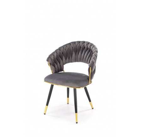 Jídelní židle K551, Šedá/Černá/Zlatá