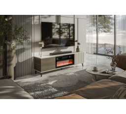 Tv komoda RANDOM 2 RTV-K TV s krbem, kašmír / ořech / černý