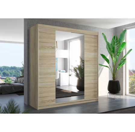 Posuvná skříň se zrcadlem PERQS 200 Sonoma+Sonoma Posuvná skříň se zrcadlem PERQS 200 Sonoma+Sonoma