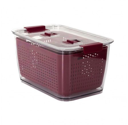 Nádoba na skladování ovoce a zeleniny v lednici bordová