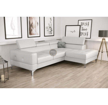 Rohová sedací souprava TOSCANIA MINI s funkcí spaní 170x250 cm - bílá eko kůže, pravá