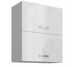 Horní skřínka BIANCA - 60 GU-72 2F, Šedá / Bílý lesk