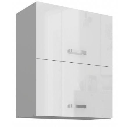 Horní skřínka BIANCA - 60 GU-72 2F, Šedá / Bílý lesk Horní skřínka BIANCA - 60 GU-72 2F, Šedá / Bílý lesk