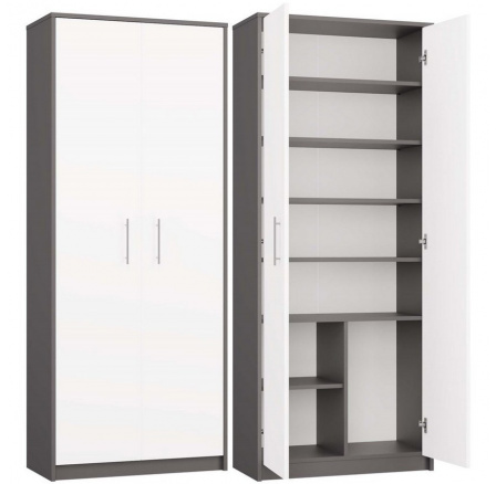 Kancelářská skříň Olina 2D antracit/bílá