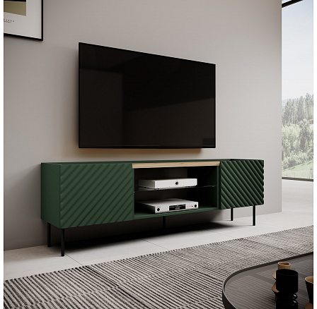TV komoda ONDA EF, zelená / dub artisan