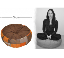 Polštář sedací průměr 70 cm - oranžové listy