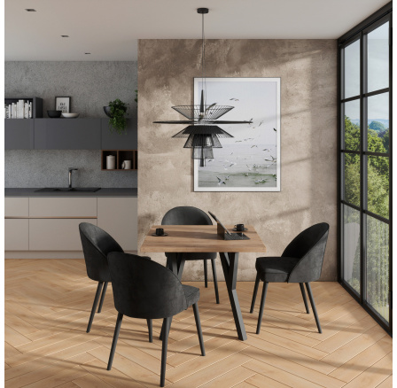 Sada stolu s židlemi RODOS 84 Lefkas+Černá