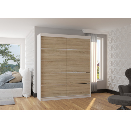 Posuvná skříň SPECTRA 180 Bílá+Sonoma