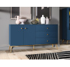 Komoda MARINE 03, Tmavě modrá/Zlatá