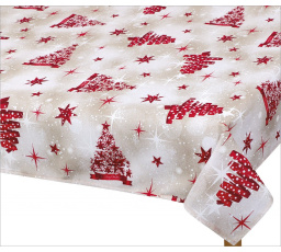 Vánoční ubrus stromek červený