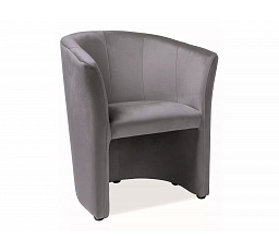 Křeslo TM-1 VELVET, Šedý Bluvel 14/Wenge