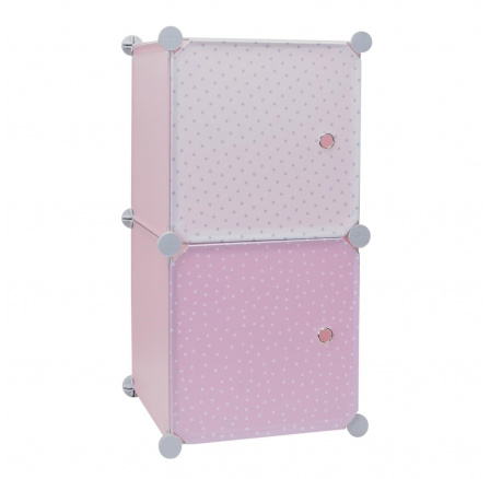 Modulární regál Cubes 2 do dětského pokoje růžový