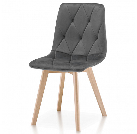 Jídelní židle, šedá, sametová látka, CT-V4081 GREY4