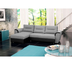 Rohová sedací souprava Tommy L šedá/černá