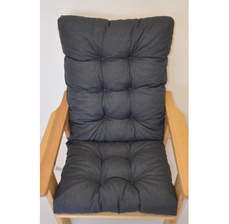 Polstr na zahradní křeslo vysoké - látka tmavě šedý melír Polstr na zahradní křeslo vysoké - látka tmavě šedý melír