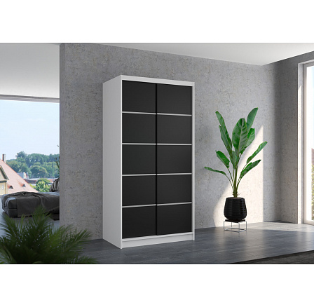 Posuvná skříň RIVA 100 Bílá+Černá