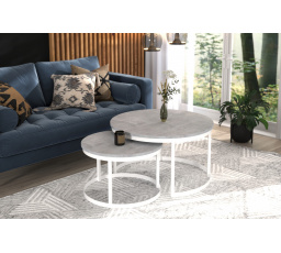 Konferenční stolek 2v1 OKIN Bílý+Beton