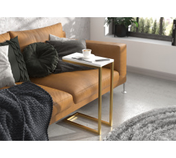 Pomocný stolek SPARK Zlatý+Bílý