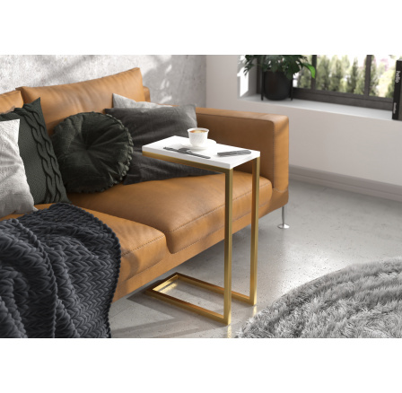 Pomocný stolek SPARK Zlatý+Bílý