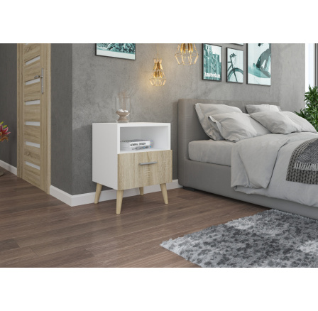 Noční stolek se zásuvkou LOGAN White+Sonoma