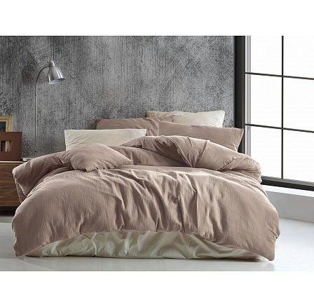 Mušelínové povlečení 140x200, 70x90 cm béžové