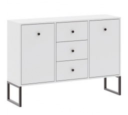 Komoda LINEA 2D3S, Bílá/Černá