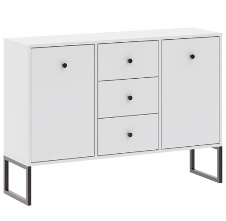 Komoda LINEA 2D3S, Bílá/Černá