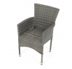 Zahradní židle, kov, polyratan, šedá, AZC-S2118 GREY