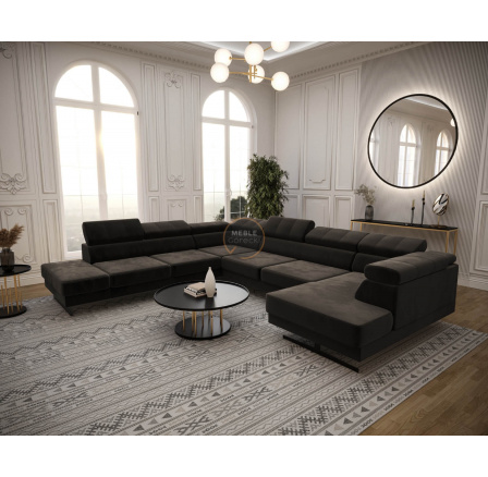 Rohová sedací souprava EMPORIO MAX II 300X350X180 - hnědá , levá