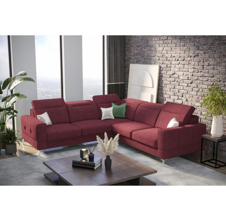 Rohová sedací souprava MALIBU MAX 250x250 - pravá, odstíny bordó