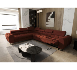 Rohová sedací souprava ASPEN MAX , relax průměr 30x260 cm - cihlová , levá