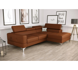 Rohová sedací souprava TOSCANIA MINI přírodní kůže 170x250 cm - hnědá , pravá