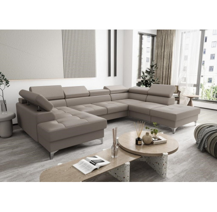 Rohová sedací souprava TOSCANIA MAX II 170x350x220 přírodní kůže - pravá, Béžová kůže