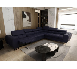 Rohová sedací souprava ASPEN MAX , relax přírodní kůže průměr 30x260 cm - Modrá kůže, pravá