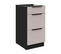 Dolní skřínka ARONA - 40 D 3S BB, Černá mat/Kašmír