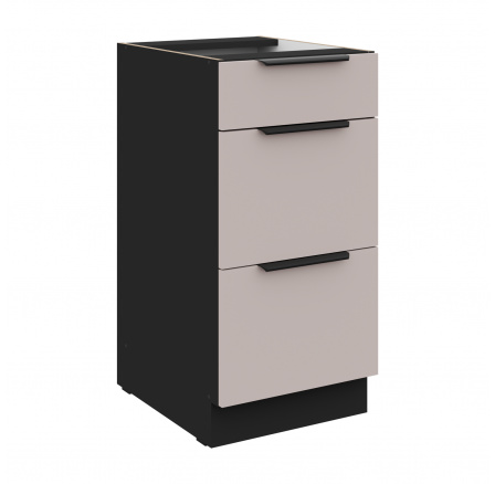 Dolní skřínka ARONA - 40 D 3S BB, Černá mat/Kašmír Dolní skřínka ARONA - 40 D 3S BB, Černá mat/Kašmír