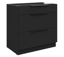 Dolní skřínka SIENA - 80 D 3S BB, Černá mat/Černá mat