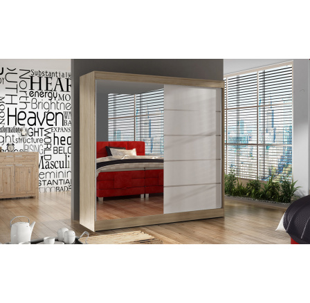 Šatní skříň BAJA III 200, Dub sonoma/Bílá