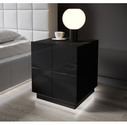 Noční stolek REJA, lesklá černá