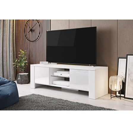 TV komoda WEST, bílá / bálý lesk TV komoda WEST, bílá / bálý lesk