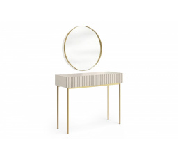 NICOLE TOALETKA 100 2SZ - kašmír / zlatý rám + NICOLE ZRCADLO 80 - zlaté