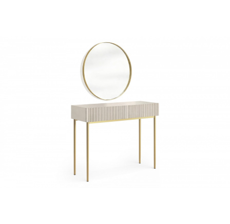 NICOLE TOALETKA 100 2SZ - kašmír / zlatý rám + NICOLE ZRCADLO 80 - zlaté