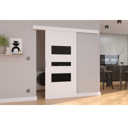 Posuvné dveře na stěnu CENTO 106 White+Black Lacobel