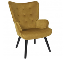 Křeslo ušák Gulia žlutý manšestr
