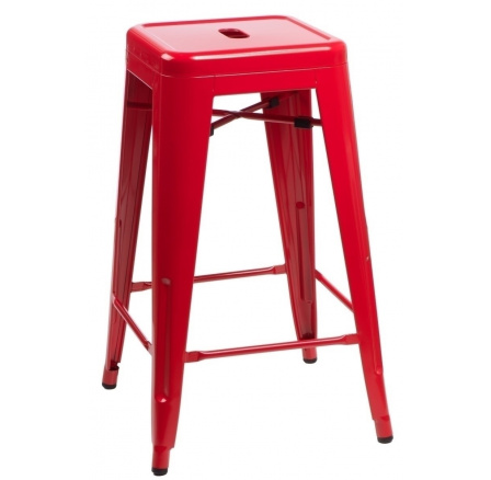 Barová židle Paris 75 cm. červený insp. Tolix