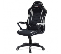 Herní křeslo, houpací mechanismus, stříbrná látka, KA-G408 GREY